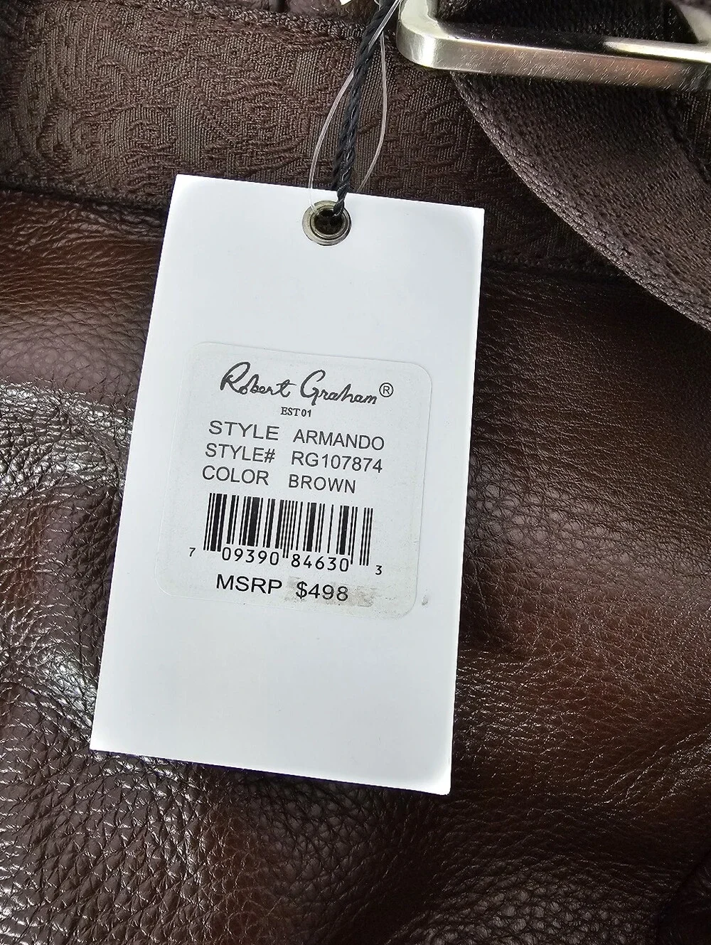 Robert Graham Armando Brown Leather Backpack NEW LUXE MSRP $495